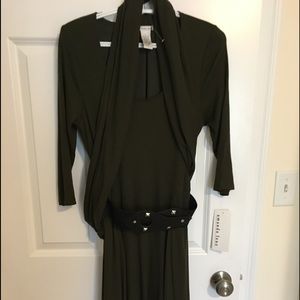 Dark olive green knit dress. Size L